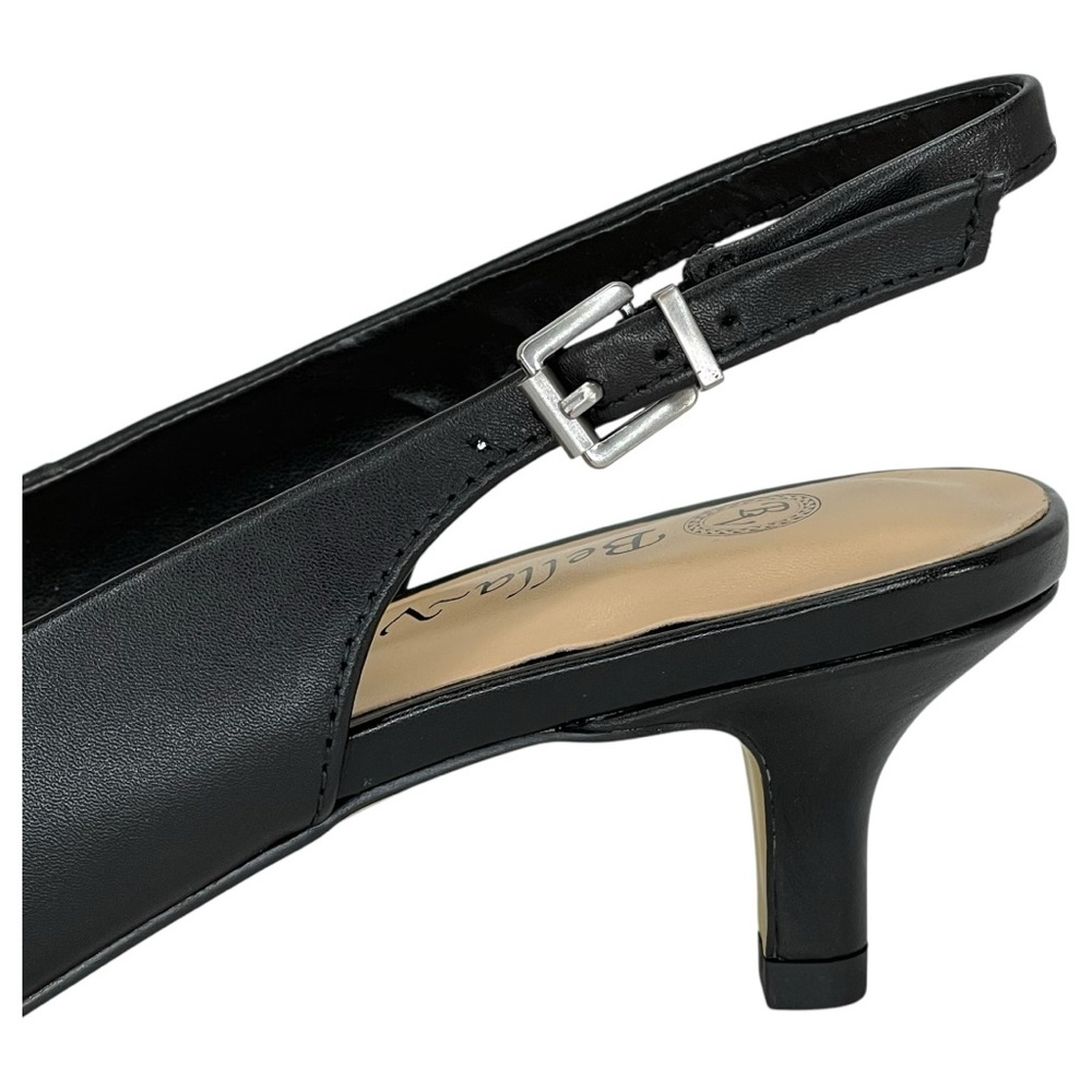 Bella Vita Scarlett Black Leather Womens Slingback Heels Size 8.5M - Picture 7 of 13